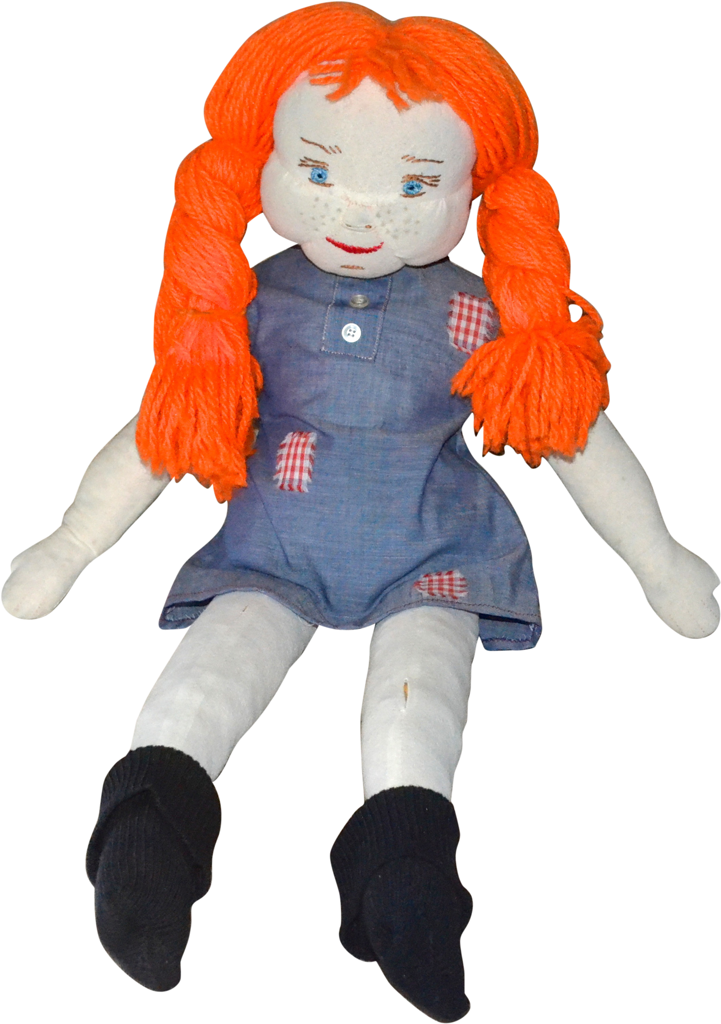 Vintage Orange Haired Rag Doll PNG image
