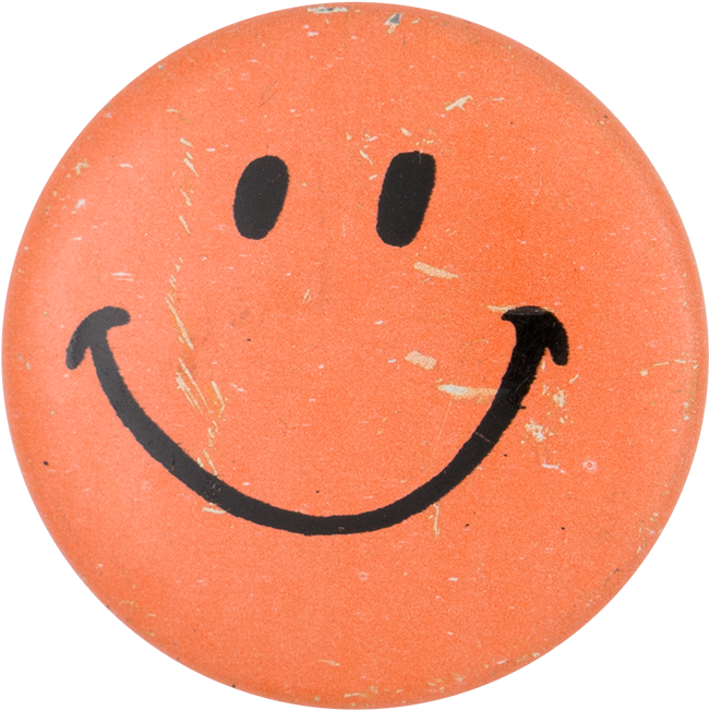 Vintage Orange Smiley Face PNG image
