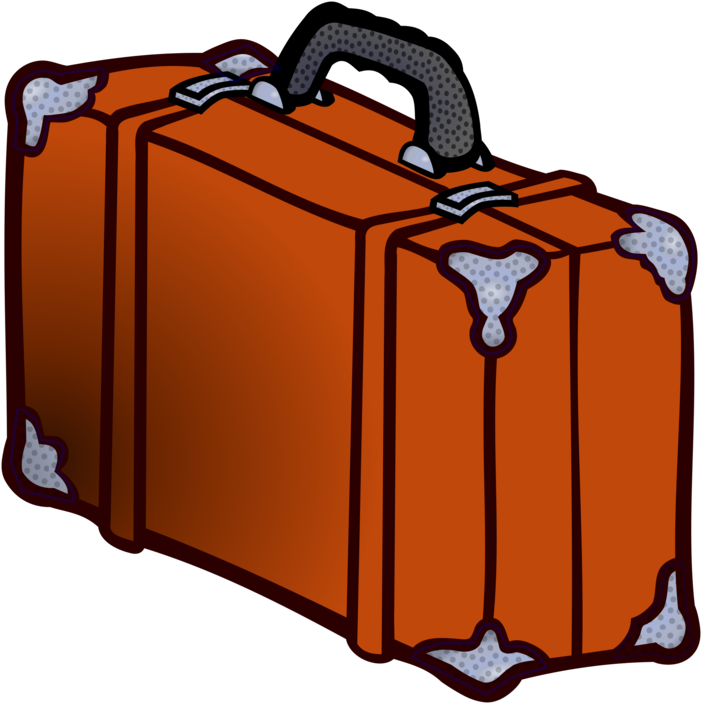 Vintage Orange Suitcase Illustration PNG image
