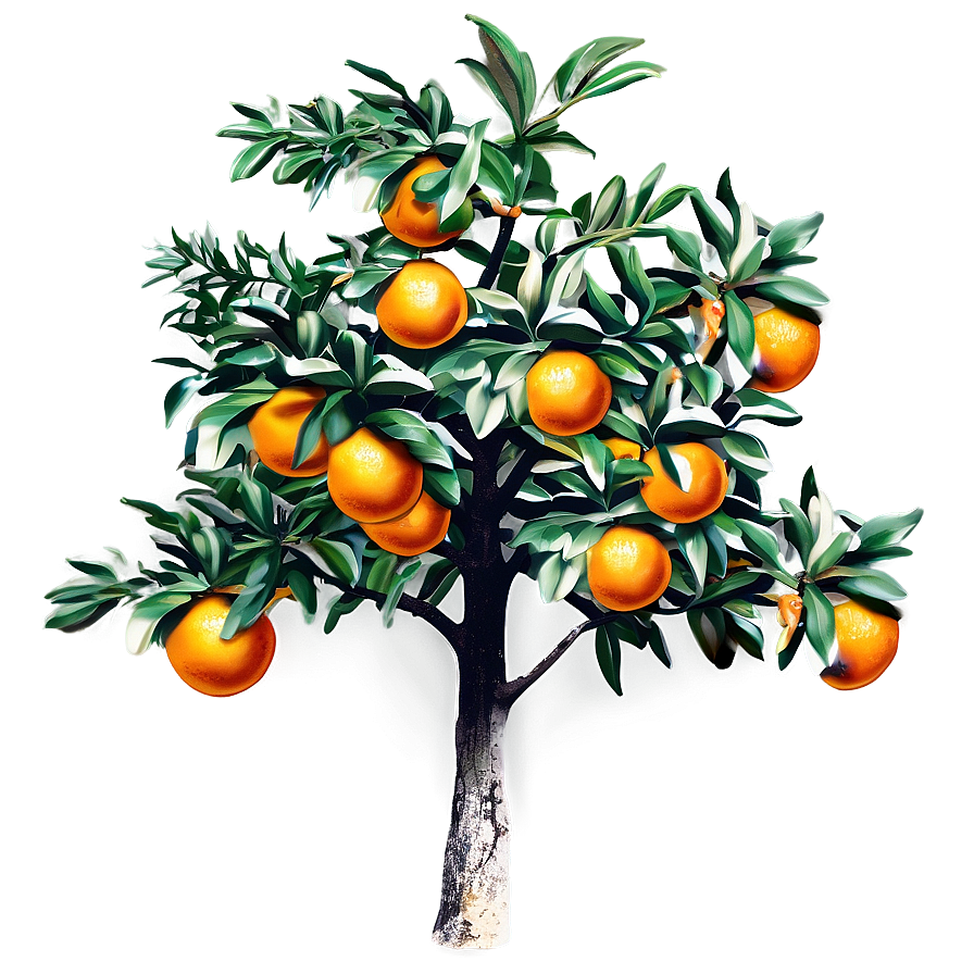 Vintage Orange Tree Png 95 PNG image