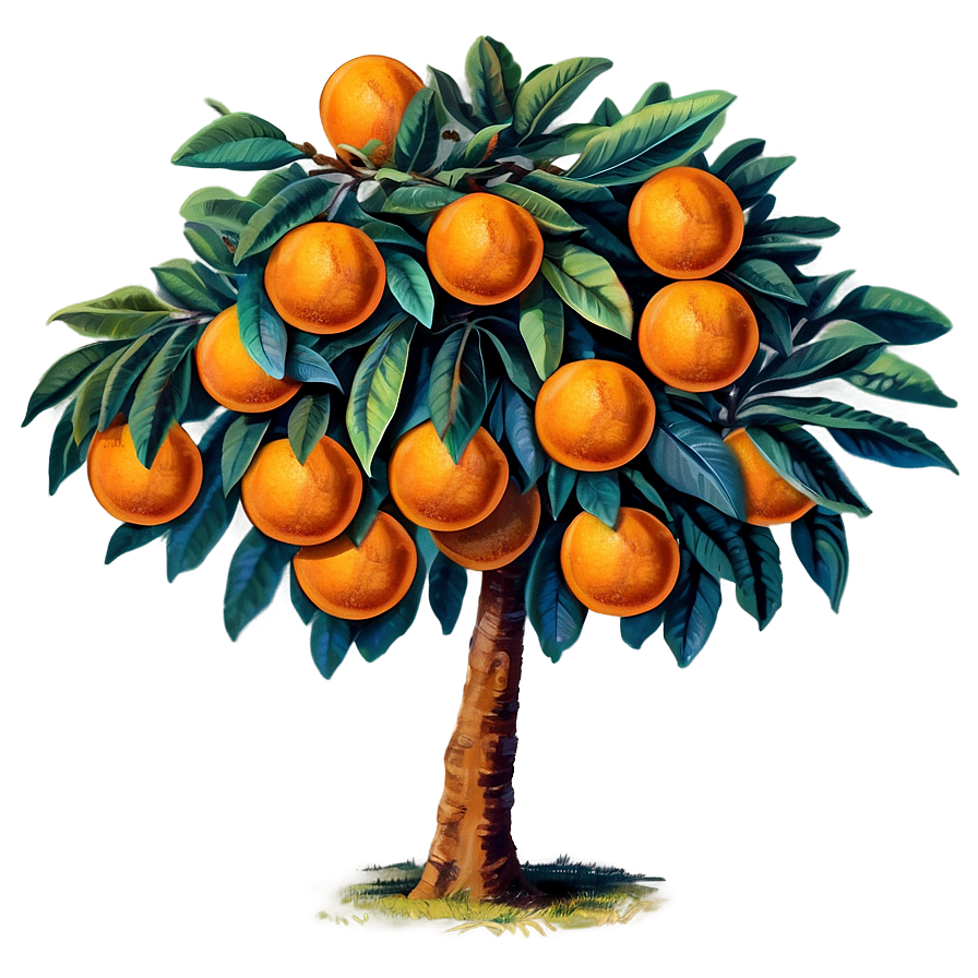 Vintage Orange Tree Png Hnu PNG image