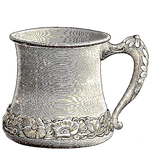 Vintage Ornate Tea Cup Graphic PNG image