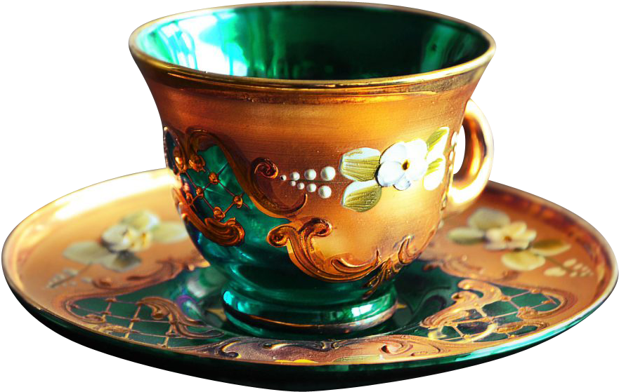 Vintage Ornate Tea Cupand Saucer PNG image