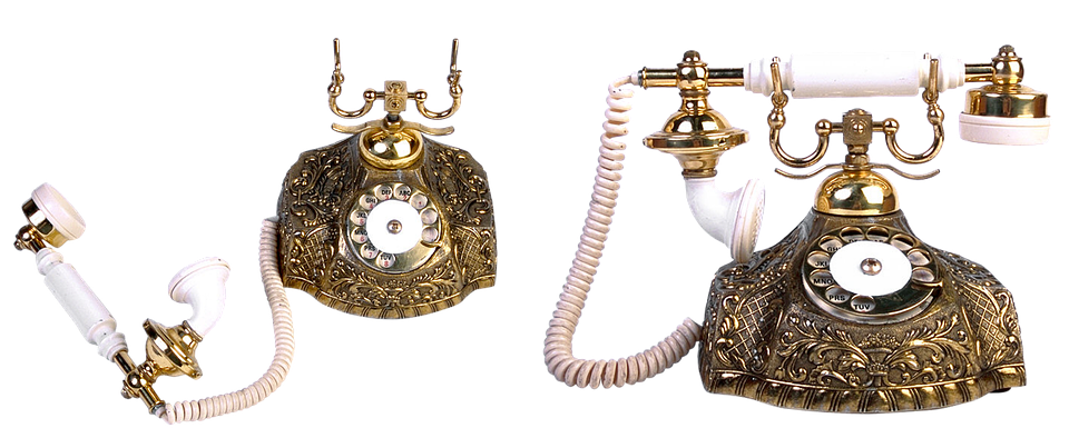 Vintage Ornate Telephones PNG image