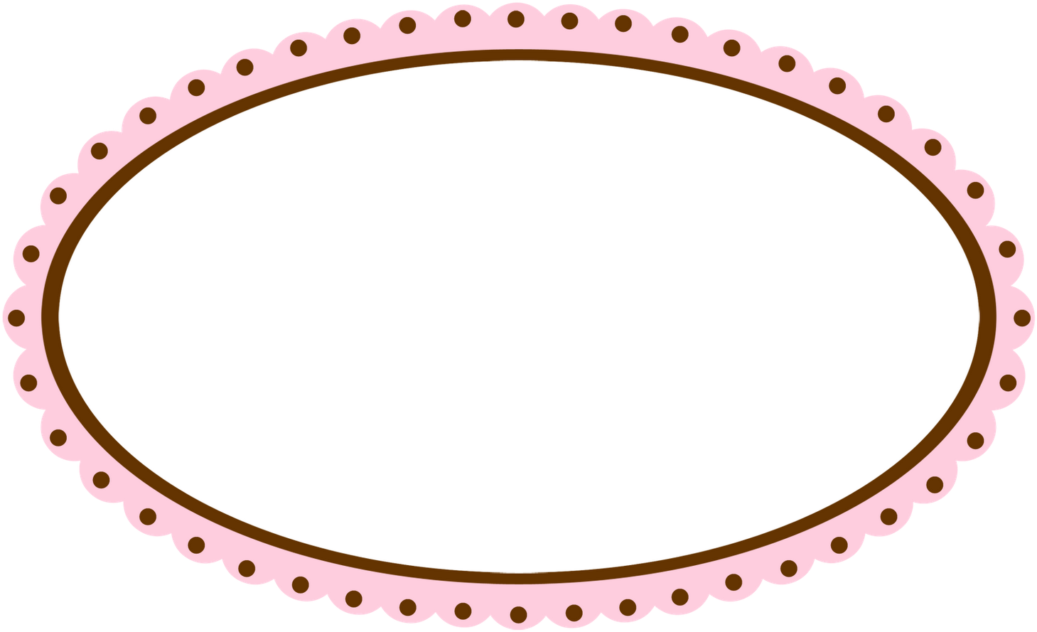 Vintage Oval Frame Pink Accents PNG image