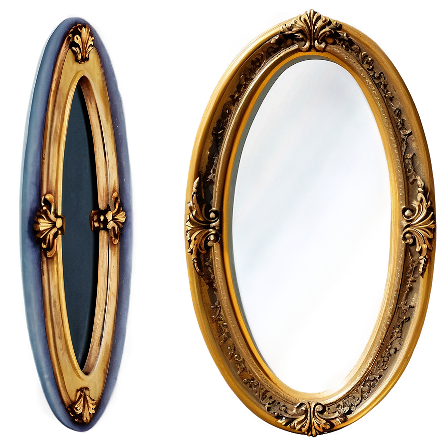 Vintage Oval Mirror Frame Png Slv89 PNG image