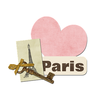 Vintage Paris Love Scrapbook Elements PNG image