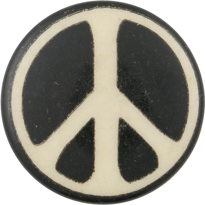 Vintage Peace Symbol Badge PNG image