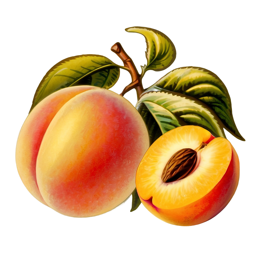 Vintage Peach Poster Png 05242024 PNG image