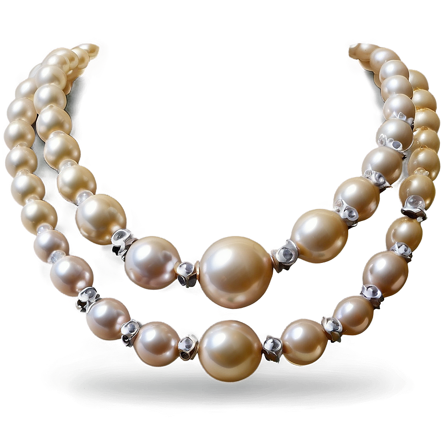 Vintage Pearl Necklaces Png Byl PNG image