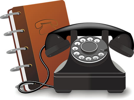 Vintage Phoneand Address Book PNG image