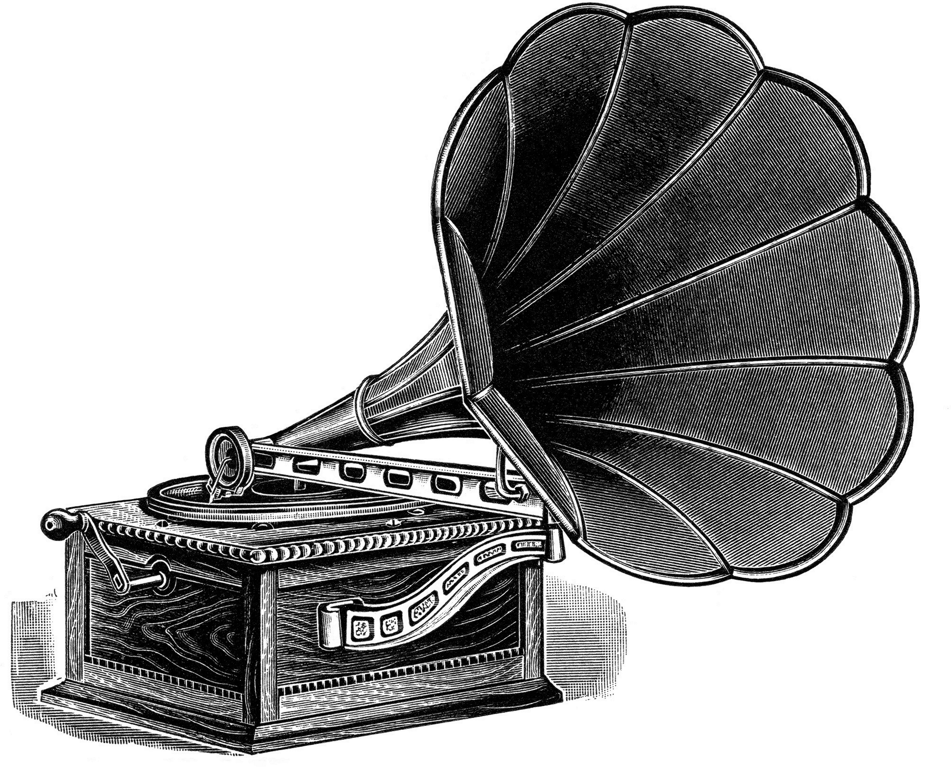 Vintage Phonograph Illustration PNG image