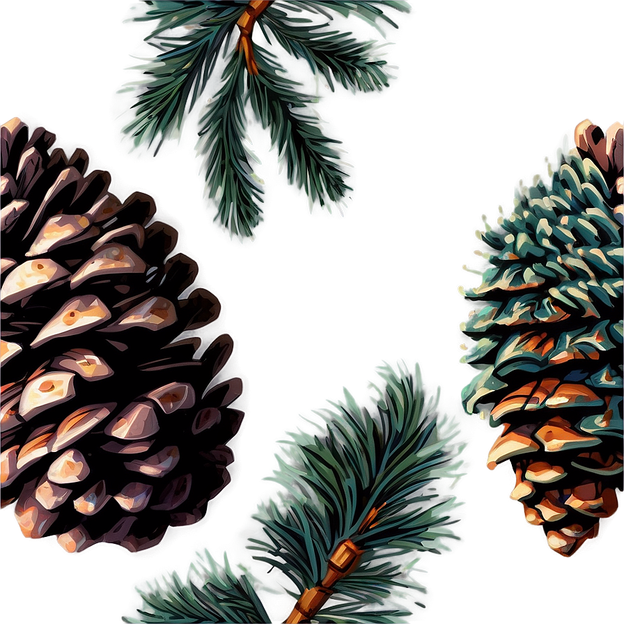 Vintage Pinecone Print Png 06132024 PNG image