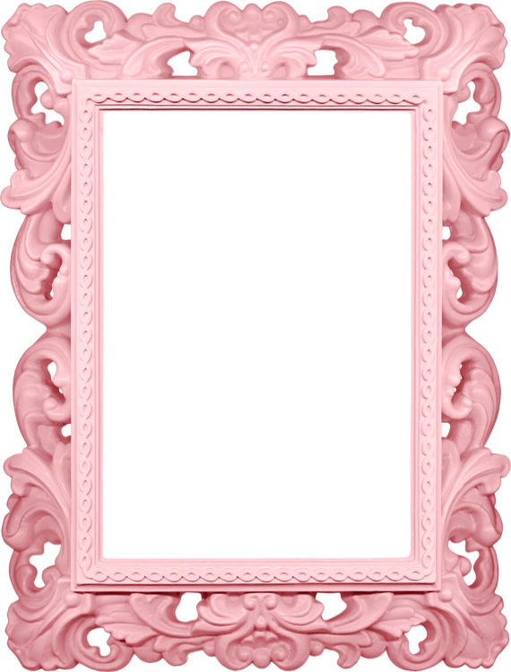 Vintage Pink Baroque Photo Frame PNG image