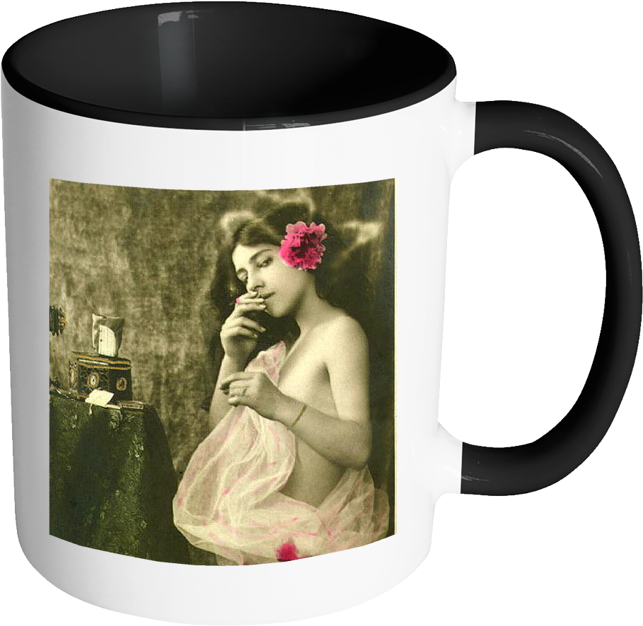 Vintage Pinup Girl Mug PNG image