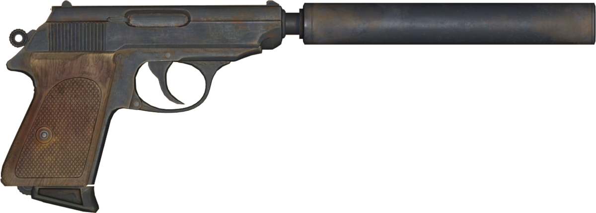 Vintage Pistolwith Silencer PNG image