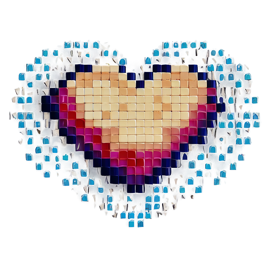 Vintage Pixel Heart Png 37 PNG image