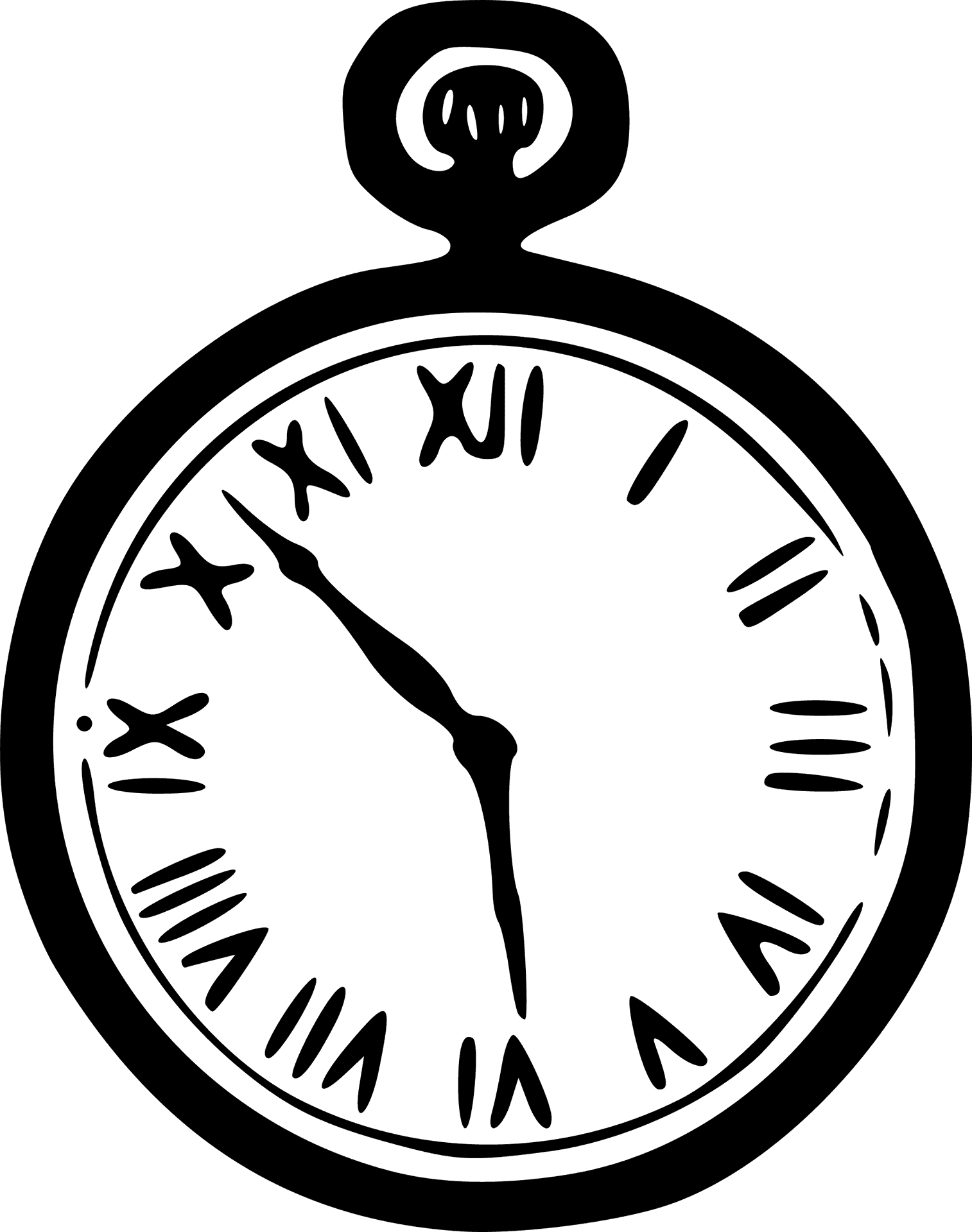 Vintage Pocket Watch Sketch PNG image