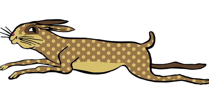 Vintage Polka Dot Rabbit Illustration PNG image