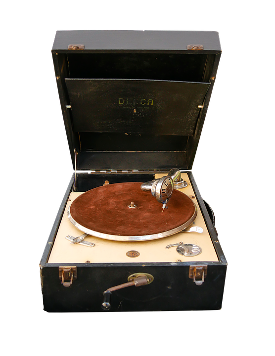 Vintage Portable Decca Gramophone PNG image