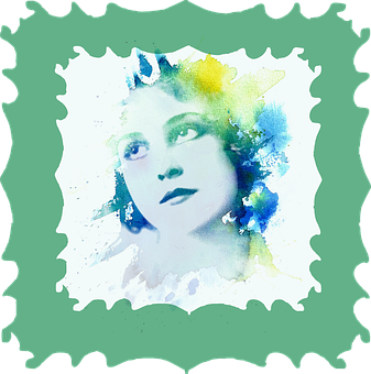Vintage Portrait Watercolor Frame PNG image