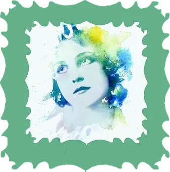Vintage Portrait Watercolor Frame PNG image