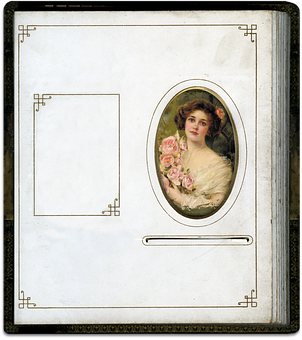 Vintage Portraitin Photo Album PNG image