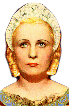 Vintage Portraitof Young Woman PNG image
