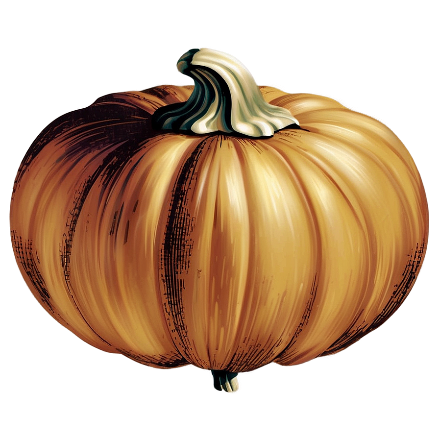 Vintage Pumpkin Illustration Png 04292024 PNG image