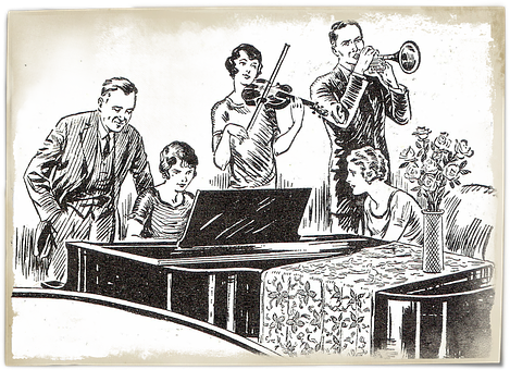 Vintage Quartet Performance PNG image