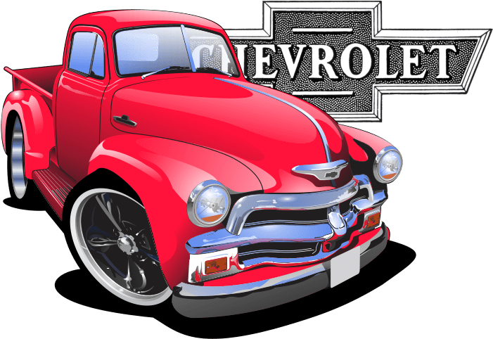 Vintage Red Chevrolet Truck Illustration PNG image