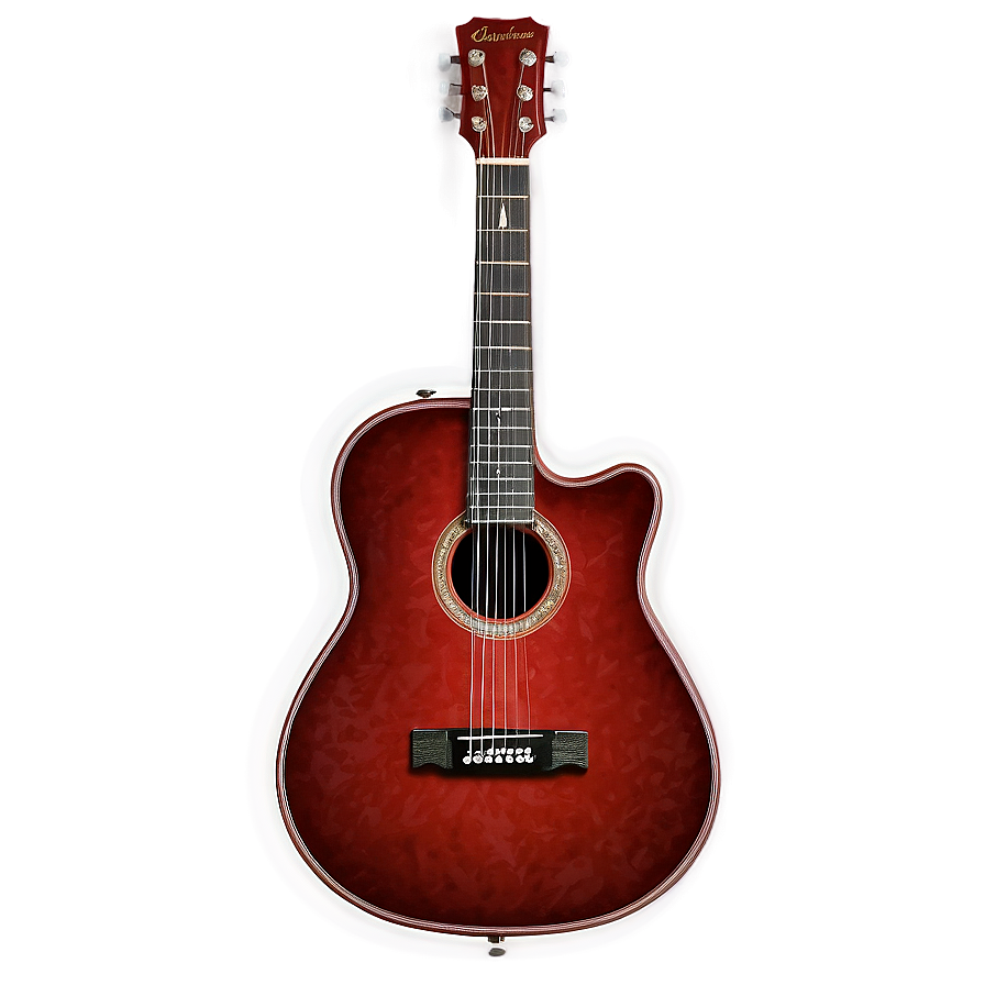 Vintage Red Guitar Png 06132024 PNG image