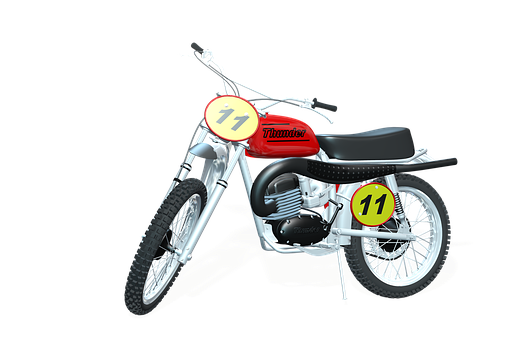 Vintage Red Motorcycle Number11 PNG image