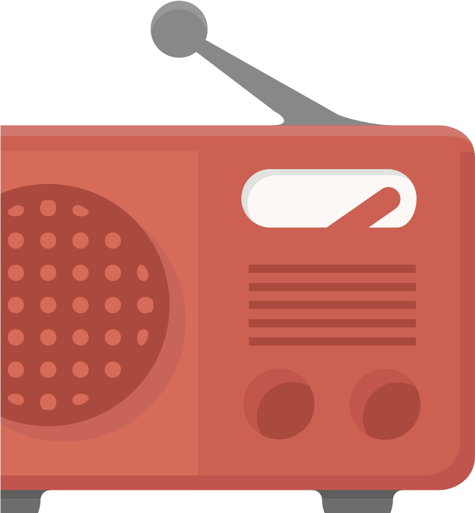 Vintage Red Radio Illustration PNG image