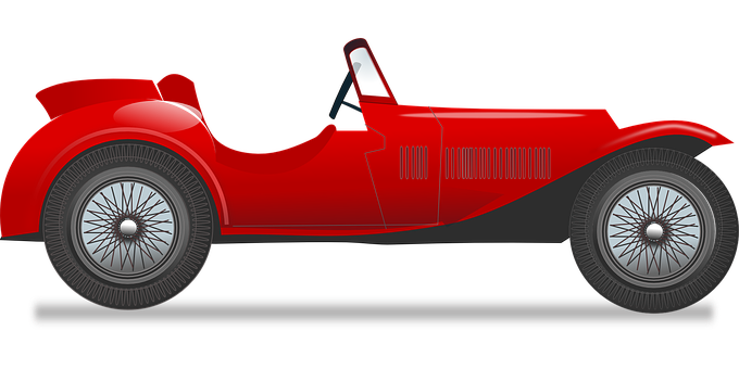 Vintage Red Roadster Illustration PNG image