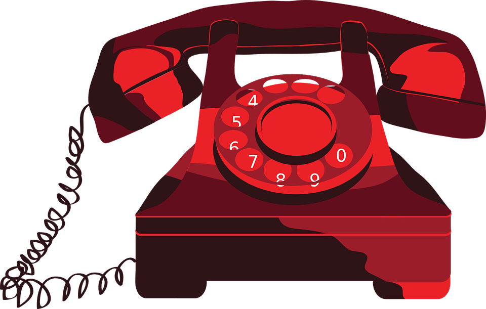 Vintage Red Rotary Phone PNG image