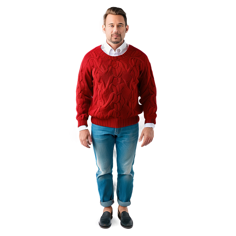 Vintage Red Sweater Png 06292024 PNG image