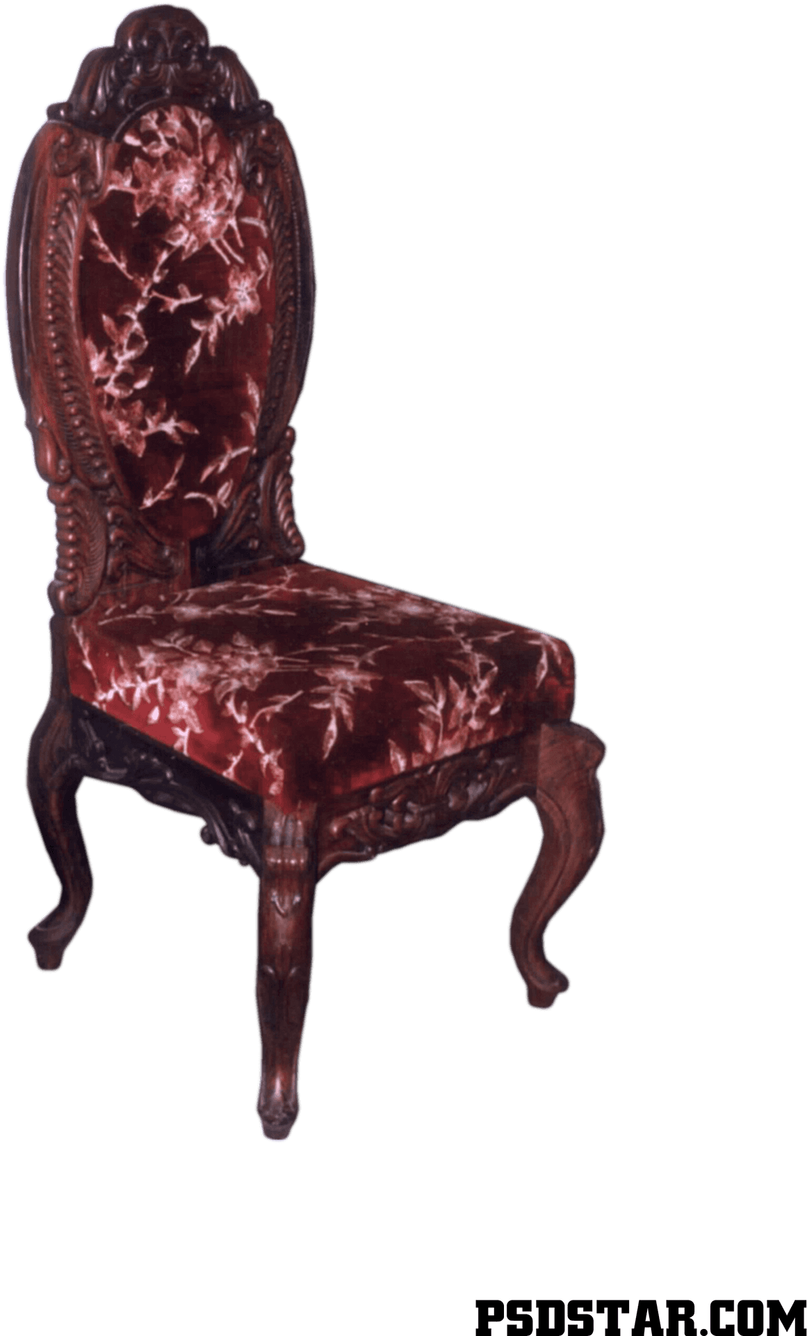 Vintage Red Velvet Chair P S D PNG image