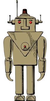 Vintage Robot Illustration PNG image