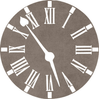 Vintage Roman Numerals Clock Face PNG image