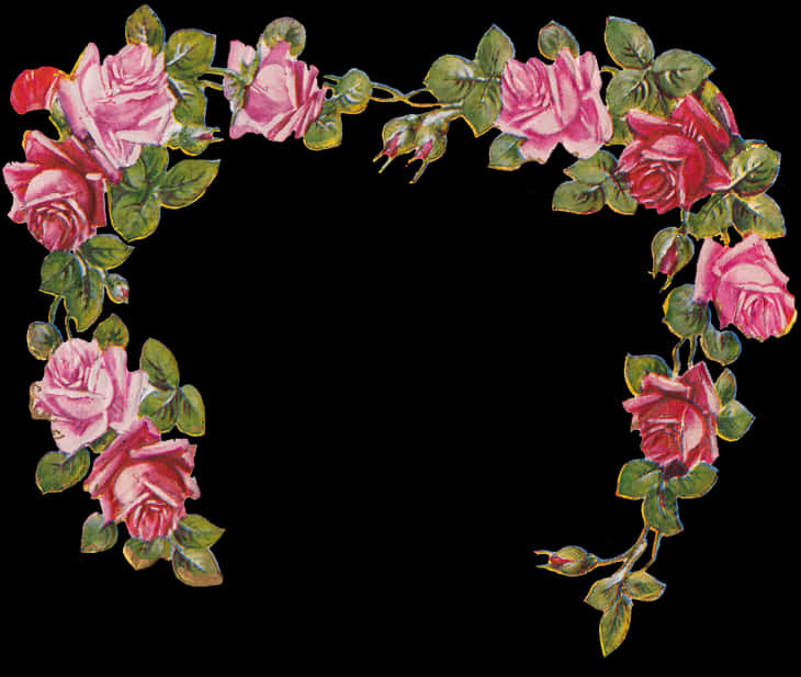 Vintage Rose Arch Frame PNG image
