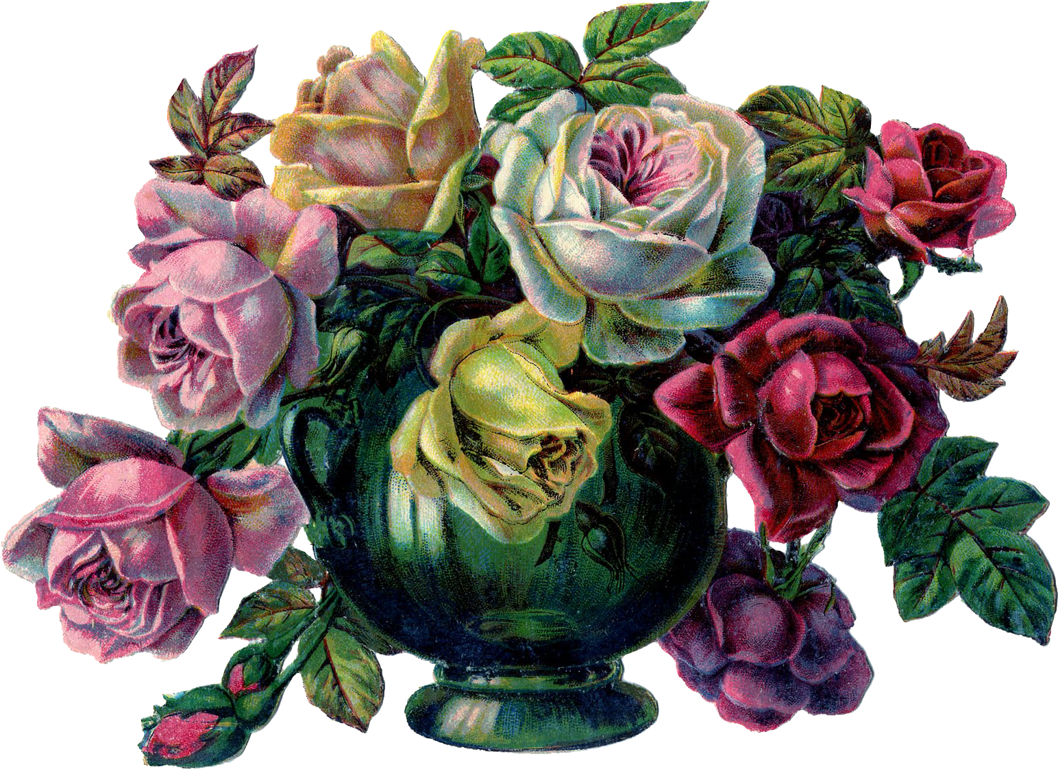 Vintage Rose Bouquet Artwork PNG image