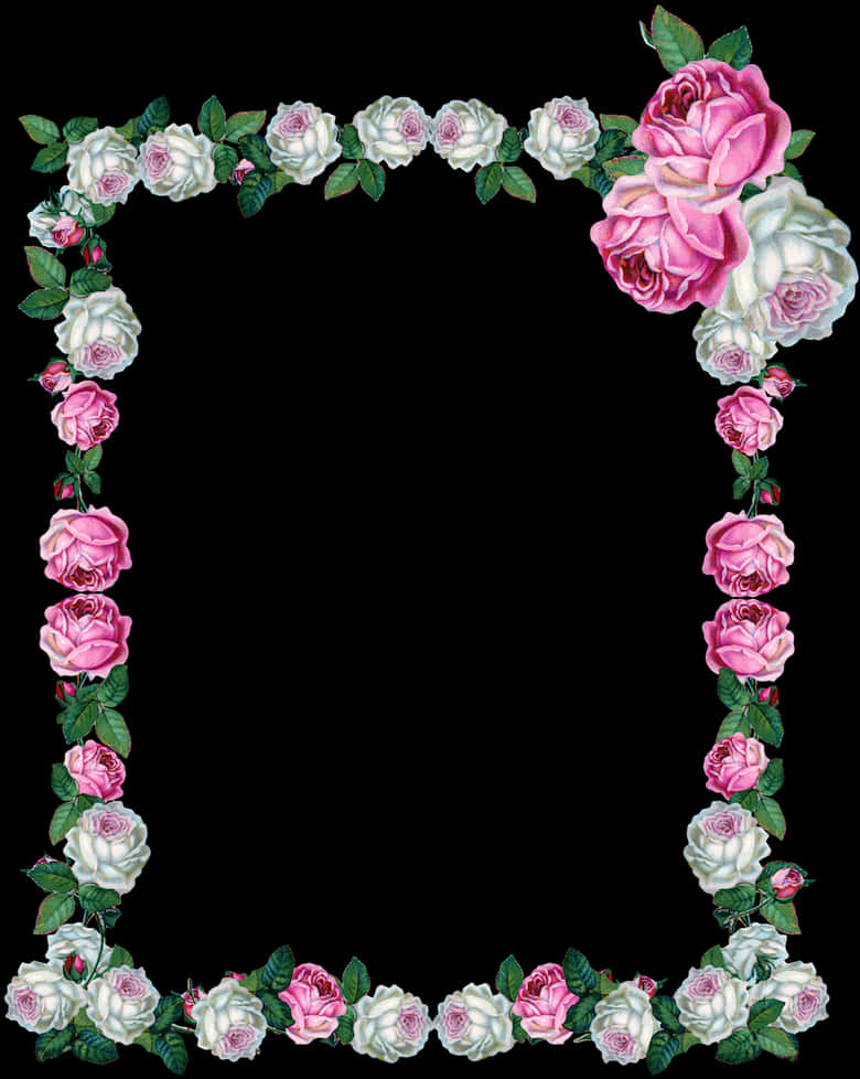 Vintage Rose Frame Design PNG image