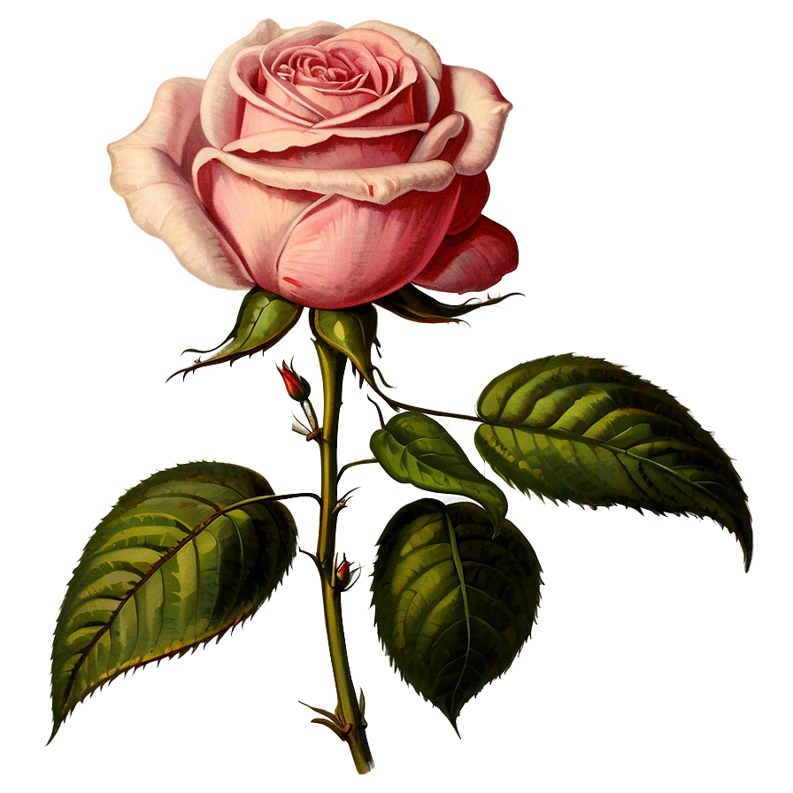 Vintage Rose Illustration Png Nln PNG image