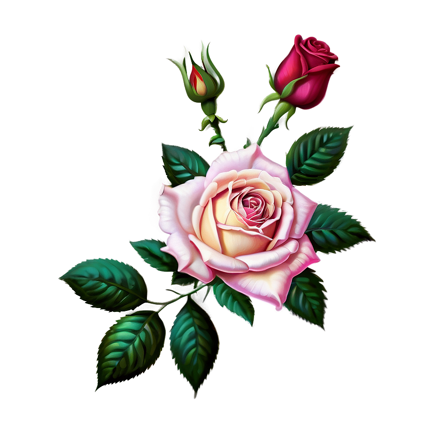 Vintage Rose Portrait Png Vam PNG image