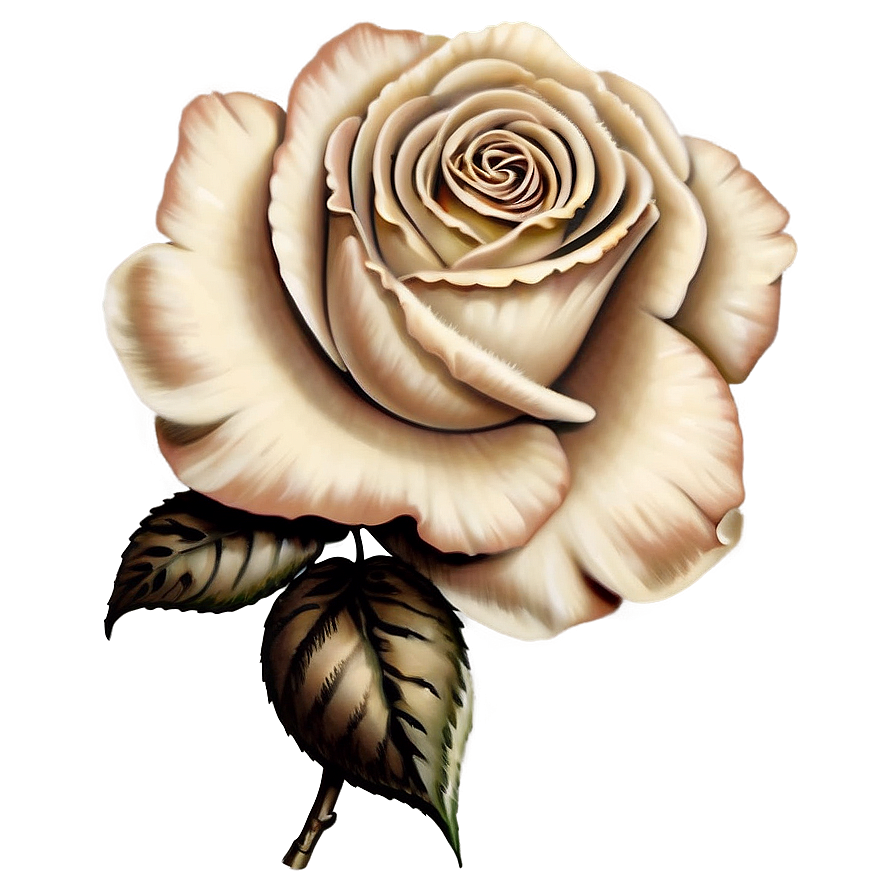 Vintage Rose Tattoo Graphic Png 05252024 PNG image