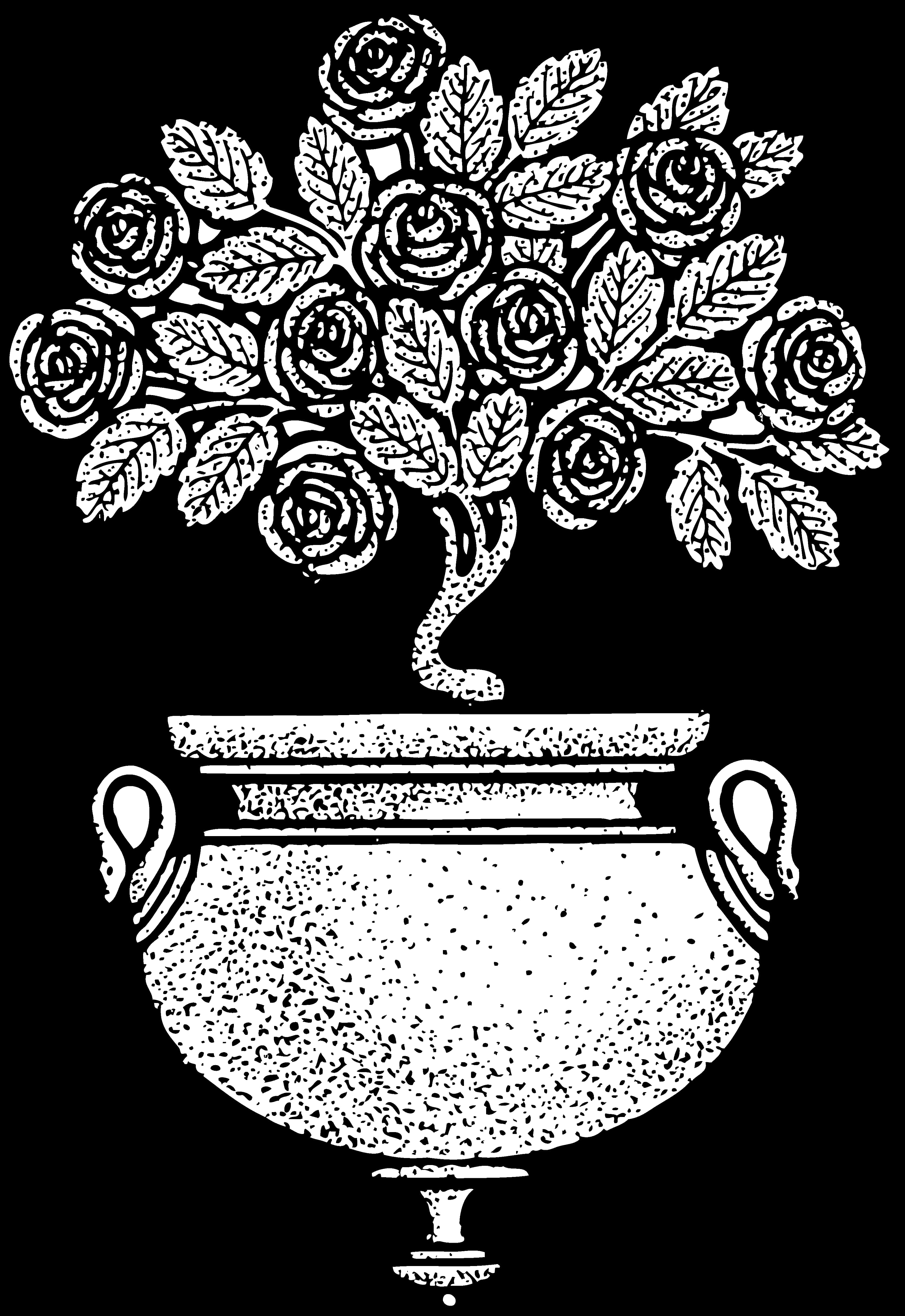 Vintage Rose Treein Flower Pot Illustration PNG image