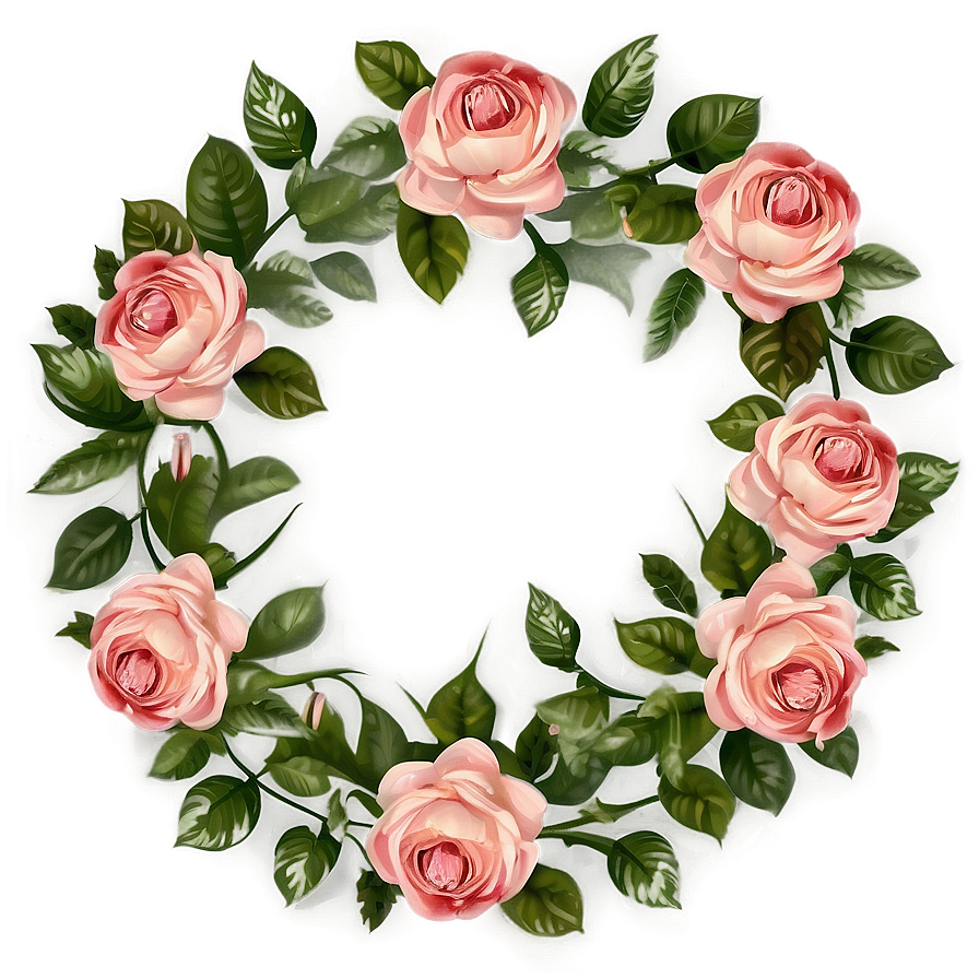 Vintage Rose Wreath Png Twk33 PNG image