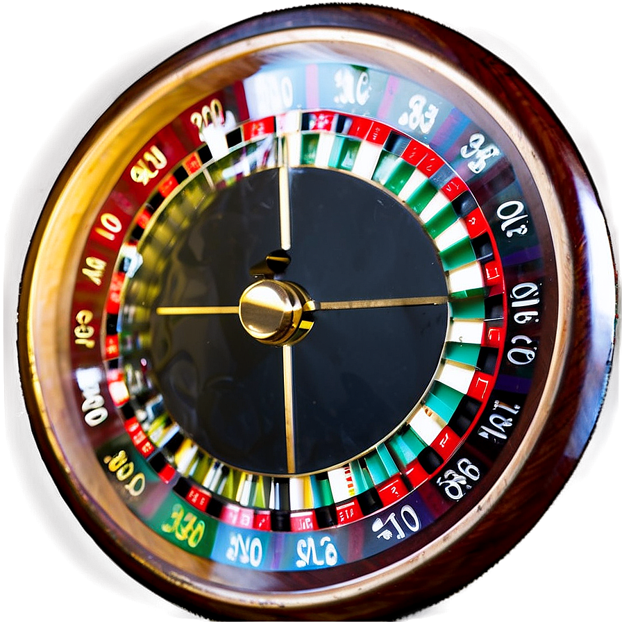 Vintage Roulette Wheel Closeup PNG image