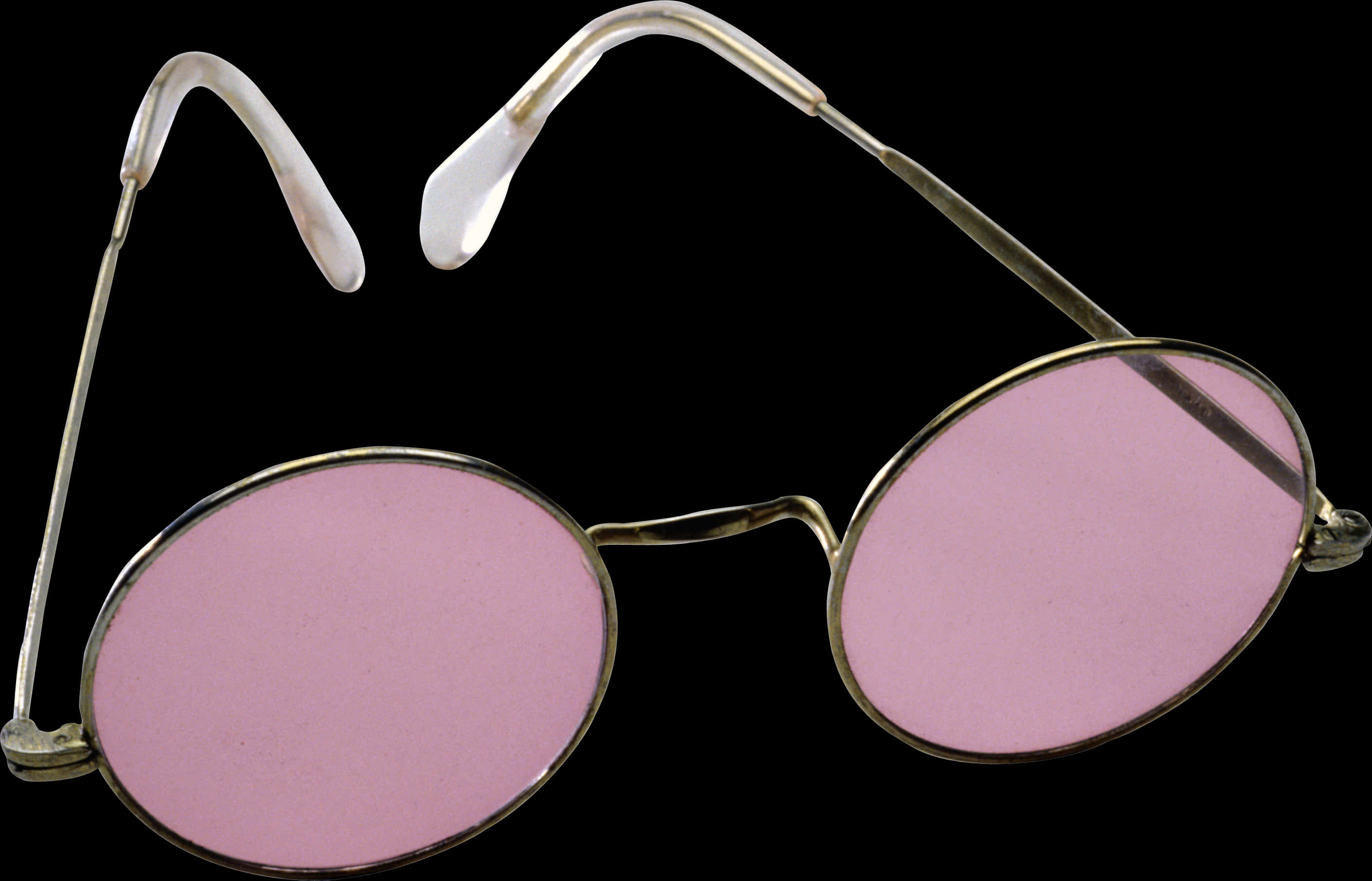 Vintage Round Pink Tinted Eyeglasses PNG image